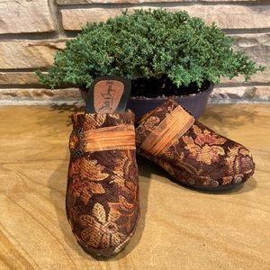 Brown Floral Mules